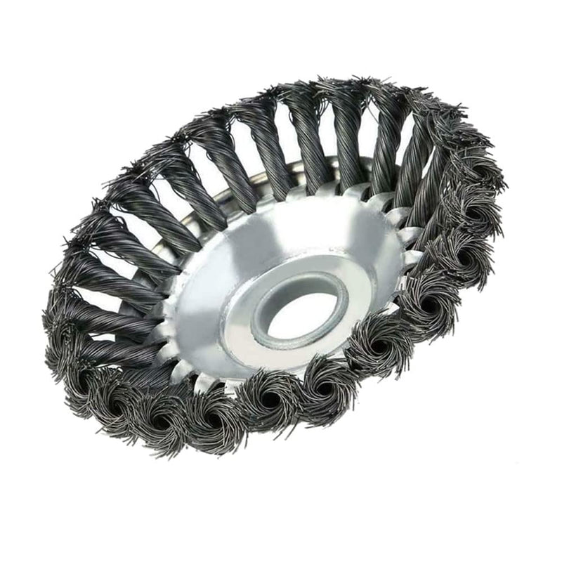 Trade-Shop Steel Wire Brush Head Weed Brush 15 cm x 2.54 cm Including Adapter Set Compatible with Stihl FS-55 FS-56 FS-80 FS-85 FS-90R FS-100 F-108