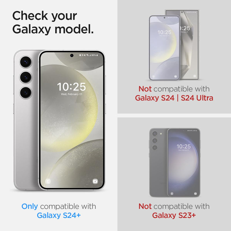 [Australia - AusPower] - Spigen Camera Lens Screen Protector [GlasTR EZ Fit Optik Pro] Designed for Galaxy S24 Plus [Case Friendly] - Black [2 Pack] 