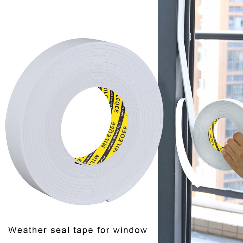Single-Sided Adhesive Foam Tape EVA White, Multipurpose Sponge Sealing Strip Window Door Insulation Table Edge Protector Wall Bumper Guards, 3.15in x 16.4FT 3.15 Inchx 16.4FT