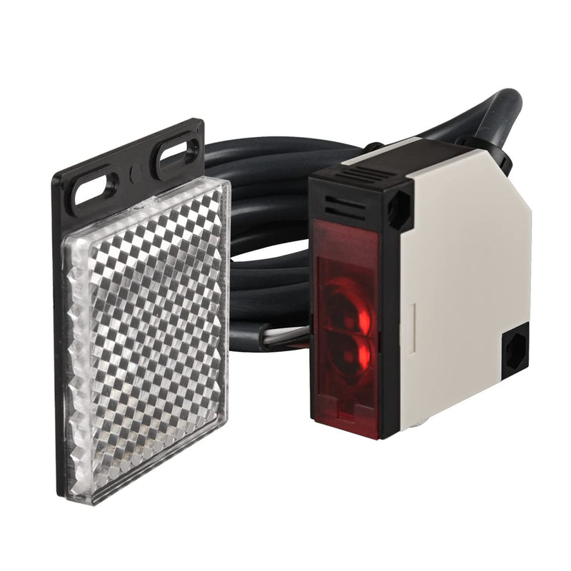 Heschen Photoelectric Switch E3JK-R4M2 DC 12-24V Feedback Reflection Type Detection Range 4m with Reflector Plate