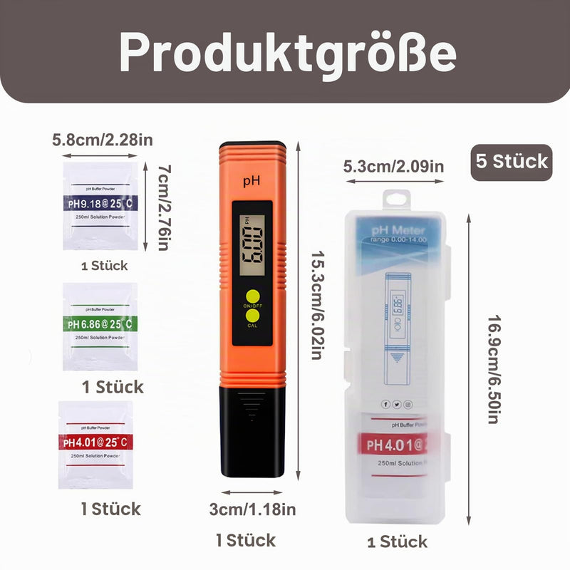 PH Messgerät Wasserqualitätstest Messgerät Digitaler PH mit Automatischer Kalibrierung und ±001 Genauigkeit für Trinkwasser Aquarium Pool Hydroponik Laboratories Agriculture Drinking Water
