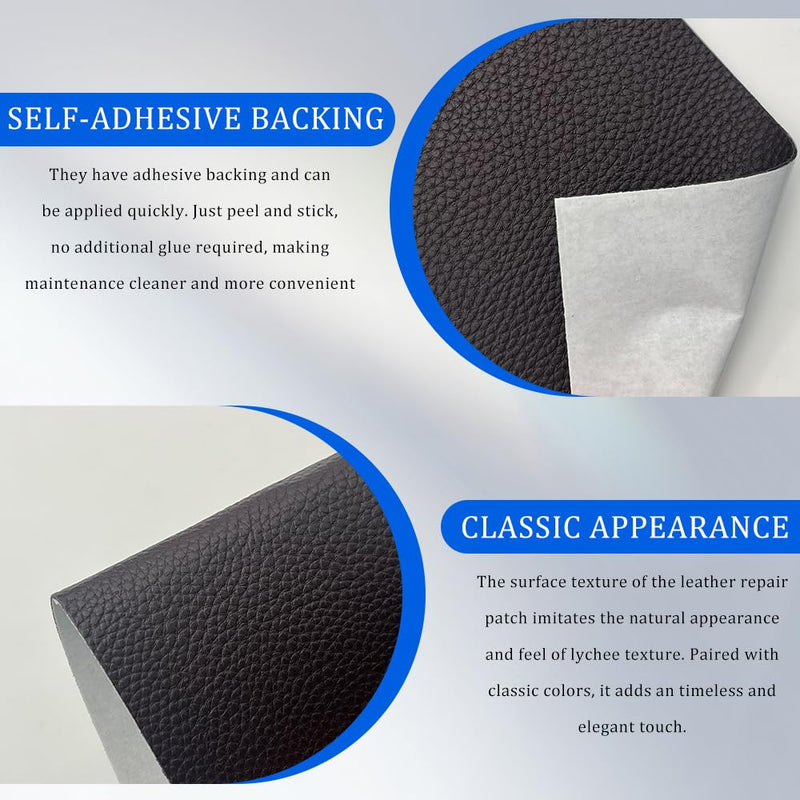 2PCS Leather Repair Patch Tape, Leather Repair Kits for Couches and Cars, Vinyl Repairs Patch, Car Waterproof Self Adhesive Leather Tape Repair Kit for Furniture Couches Chairs (Brown) Brown