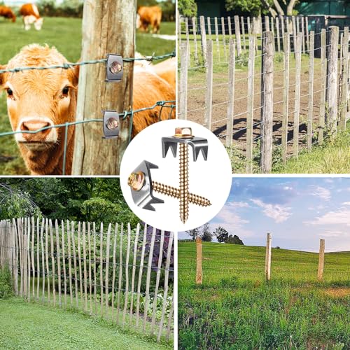 Insaga Fence Staples 50 Pack Reusable Wire Fence Fasteners for Softwood 1.8''x50pcs