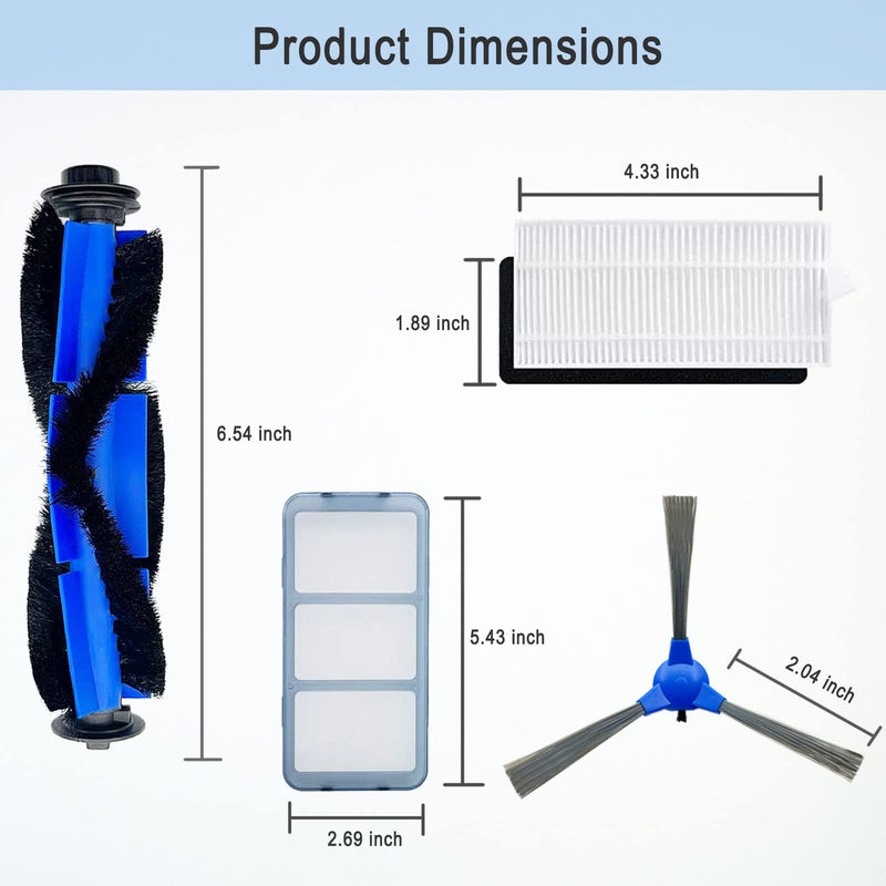 [Australia - AusPower] - Tivcroxs 28 Pack Replacement Part Compatible for Eufy RoboVac 11S, 15C, 30, 30C, 12, 35C, 25C, 15T Robotic Vacuums, 2 Rolling Brushes, 12 Filter Sets, 12 Side Brushes, 2 Pre Filters 2+12+12+2 pack 