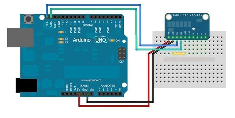 ARCELI 16 Bit 16 Byte 4 Channel I2C IIC Analog-Digital ADC PGA Converter with Programmable Gain Amplifier High Precision ADC Converter Development Board for Arduino Raspberry Pi 1 Stück