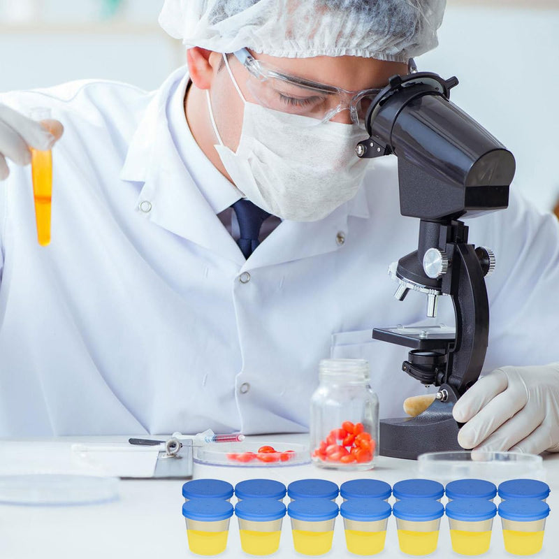[Australia - AusPower] - EXCEART 50pcs Sterile Specimen Cups Specimen Collection Cups Urine Cups Pregnancy Test Cups Sample Containers with Lid for Laboratory 40ml Random Color 