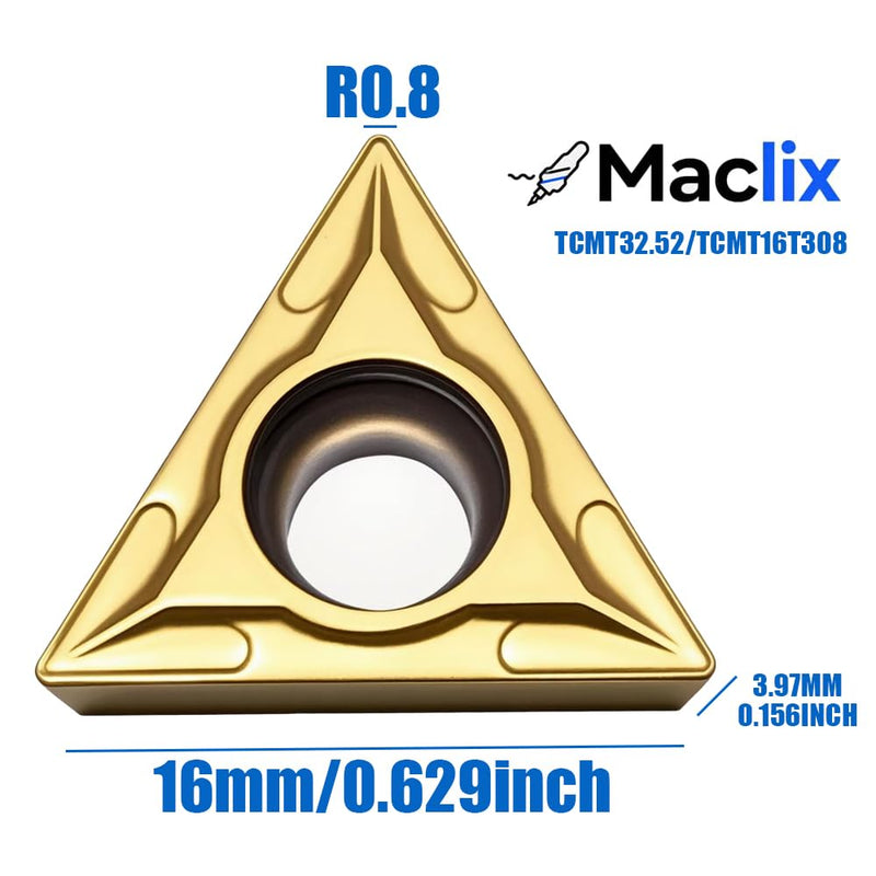 20pcs TCMT32.52 / TCMT16T308 Carbide Turning Inserts,TISIN Coating, Replacement Inserts for CNC Lathe,TCMT Inserts, for STFCR/L2020K16 STFCR/L2525K16 Lathe Turning Tool Holder