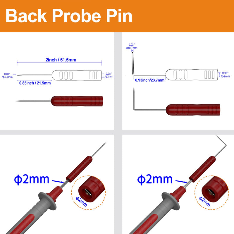 [Australia - AusPower] - Makeronics 12-in-1 Multimeter Test Lead Kit with with Magnet Hanger Kit and Soft Case for Electronic Specialties Automotive Multimeter Voltmeter Clamp Meter | 4 PCS Non-Destructive Back Probes 