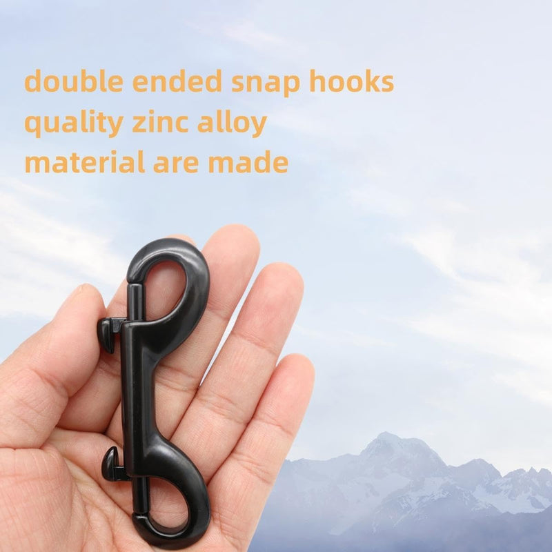 [Australia - AusPower] - 2 PCS Double Ended Snaps, Zinc Alloy Trigger Metal Clip, Black Double Ended Snap Hooks for Pet Dog Leash, Key Holder, Carabiner, Home, Farm.(2.75Inch) 