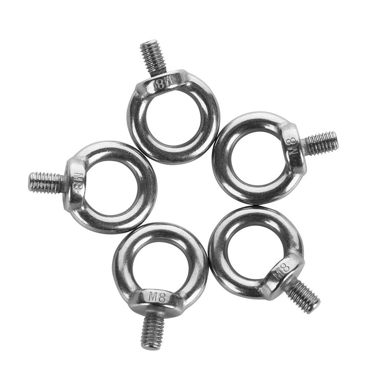 [Australia - AusPower] - Eowpower 5Pcs M8 Male Thread Machinery Shoulder Lifting Ring Eye Bolt 