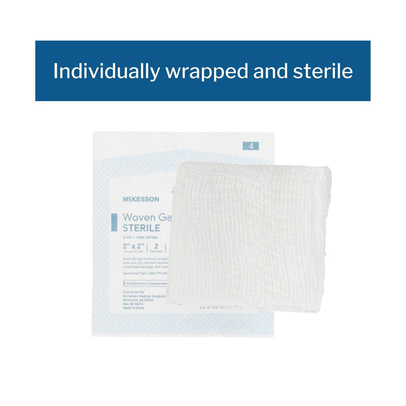 [Australia - AusPower] - McKesson 8-Ply Sterile Gauze Sponges, 2" x 2", 2 counts per Pack, 50 Packs (total 100 Sterile Gauze Sponges) 