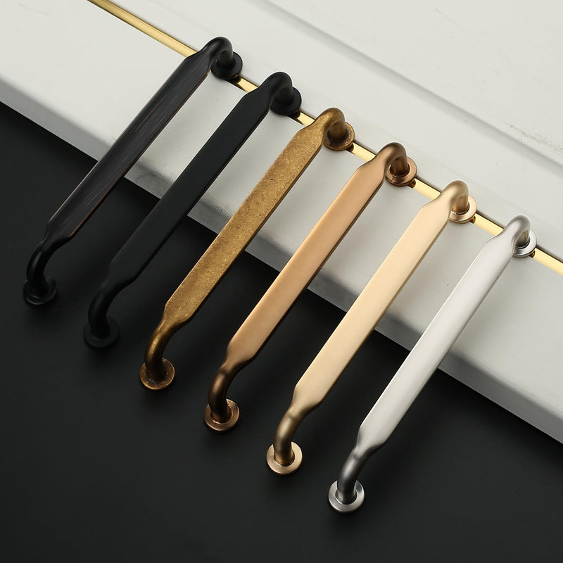 Asidrama 10 Pack 5 Inch(128mm) Antique Brass Kitchen Cabinet Handles, Cabinet Pulls Kitchen Cabinet Hardware for Cupboard Drawer Pulls 5" Hole Center