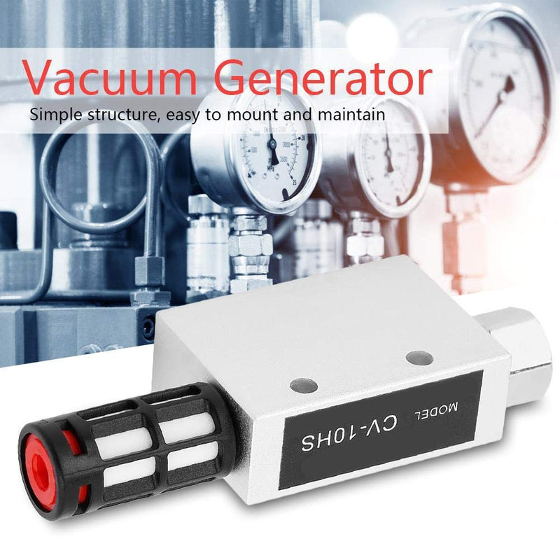 Vacuum Generator CV-10HS with Silencer Aluminum Alloy 1.0 mm Nozzle Pneumatic Ejector for Industrial Vacuum Generation