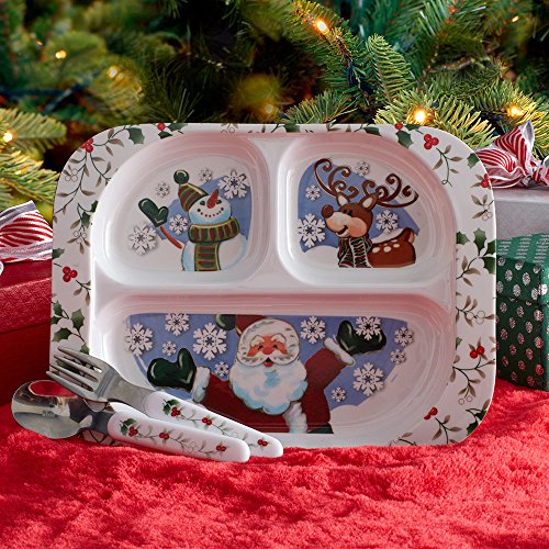 Pfaltzgraff Winterberry 3 Piece Jolly Santa Children's Set
