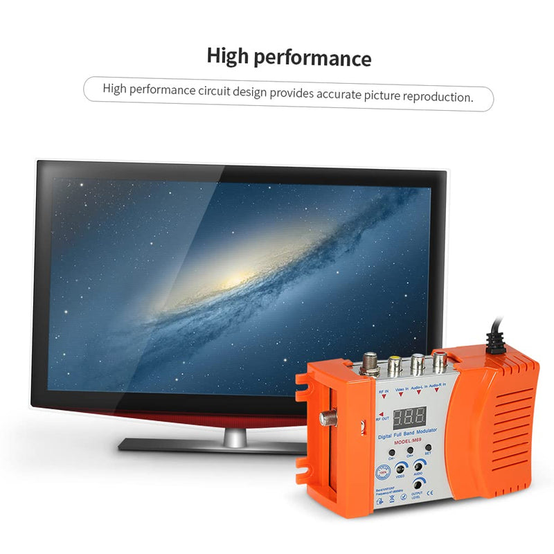 [Australia - AusPower] - Modulator RF Converter, Weytoll Compact RF Modulator, Audio Video TV Converter, Demodulator Adapter w/Antenna in/Out & Channel Switch RHF UHF Signal Amplifier AC120V 