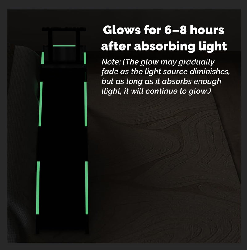 Glow in The Dark Tape, 0.4 inch × 16.5 FT Luminous Fluorescent Photoluminescent Tape Stickers for Dog Ramp, Bright Long-Lasting Night Decorations Home Marking