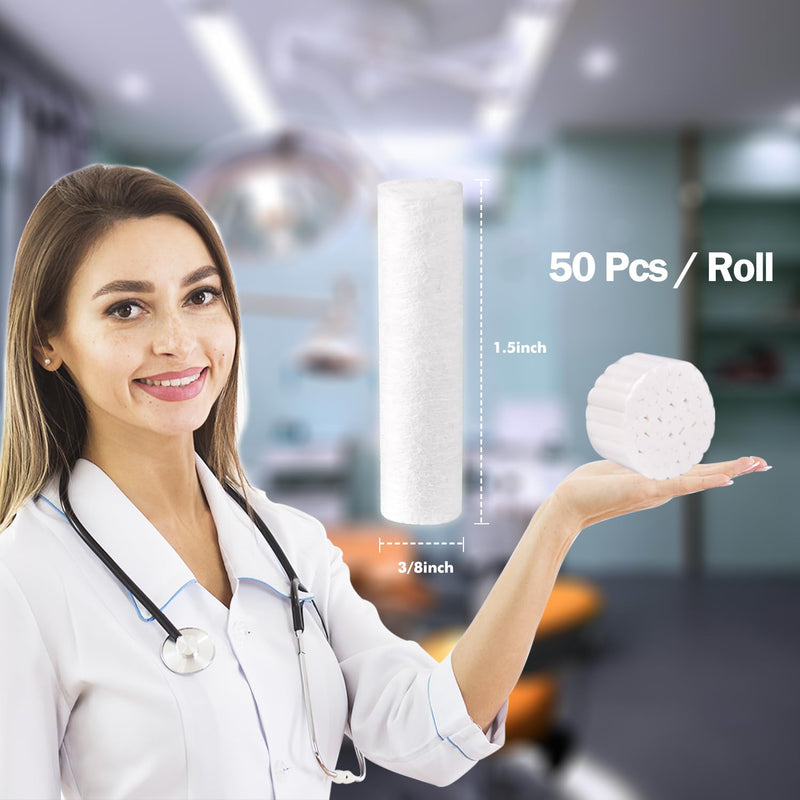 [Australia - AusPower] - Disposable Cotton Rolls 1000 Rolls of White Non-Sterile Cotton Pads 100% Cotton Mouth Rolls Soft and Absorbent Nose Plugs for Kids and Adults 