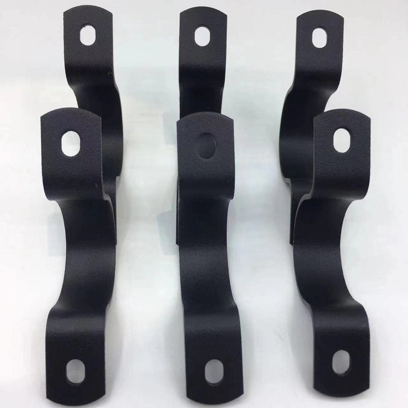 [Australia - AusPower] - Black Durable U-Clamps Metal Pipe Clamps Double Hole Double Hole Pipe Strap DIY U-Bracket (Pack of 6) (1/2 INCH) 1/2 INCH 