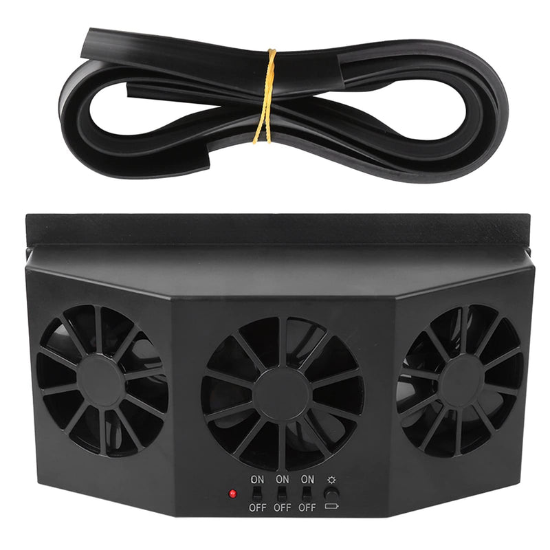 Car Fan Powered Heat Window Vent Car Pet Cooling Fan Ac16 Car Window Fan Black ABS Portable Powered Car Fan Automotive Vent Ventilation Cooling Fan