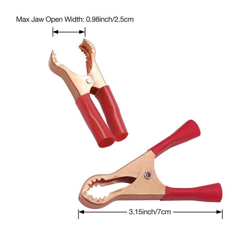 [Australia - AusPower] - Insulated Alligator Clips, Battery Alligator Clamps, 50A Copper Plated Alligator Clips Electrical Testing, Lead Probe Alligator Clamps(50A,20-PACK) 