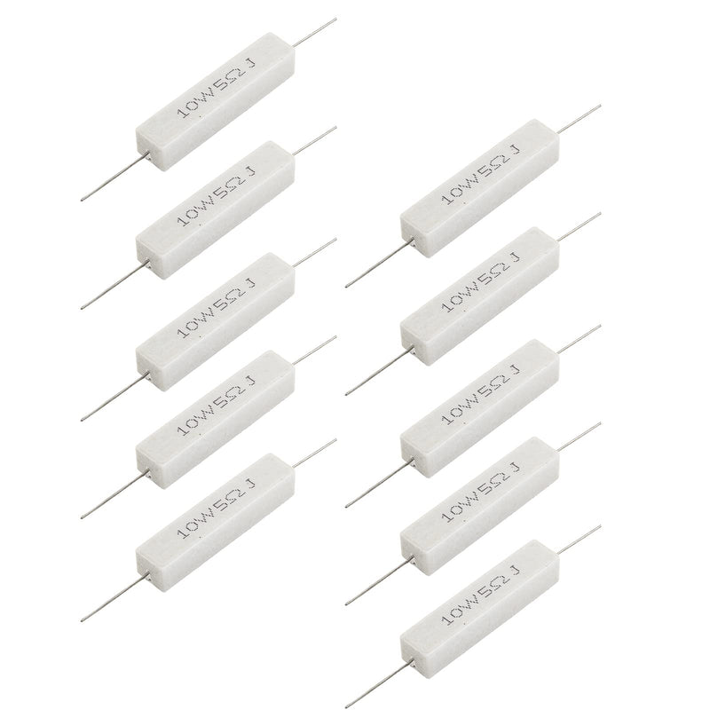 [Australia - AusPower] - 10Pcs Cement Resistor 10W 5 Ohm Resistor, Ceramic Resistor Power Resistor, Precharge Horizontal Resistors Wirewound Resistor, Flame Resistance 