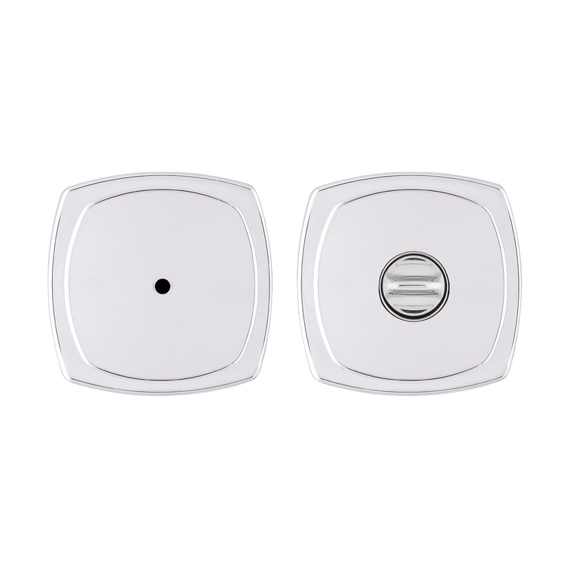 Kwikset Arroyo Knob Interior Privacy Door Knob with Lock, Door Handle For Bathroom and Bedroom, Polished Chrome Keyless Turn Lock Doorknob
