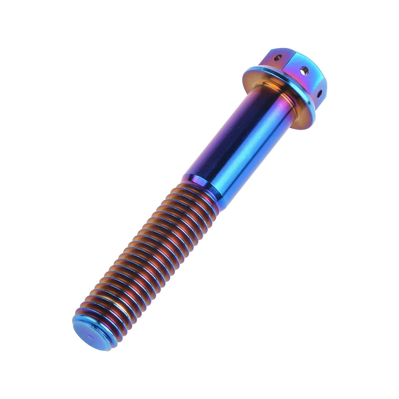 Titanium Flange Hex Head Bolt M10 20 25 30 35 40 45 50 55 60 65 70 75 80 85 90mm Screws Pack of 4 (M10x60mm Pitch 1.25mm, Burnt Blue) M10x60mm Pitch 1.25mm