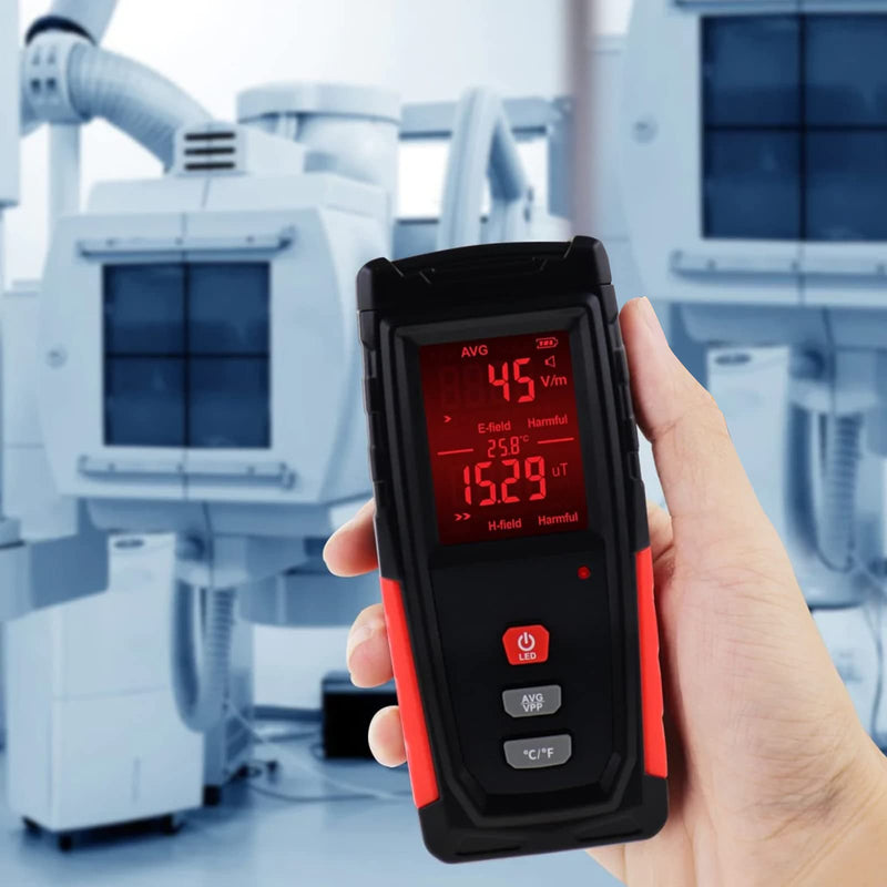 [Australia - AusPower] - EMF Meter, Handheld LCD Digital Radiation Detector for Electromagnetic Fields, EMF Meter Magnetic Field Rechargeable for Home, Office, Outdoor EMF Inspections Hand EMF Meter 