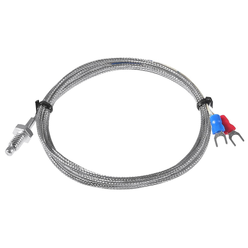 [Australia - AusPower] - Alinan 2pcs 2M/Approx 6.6Ft K-Type M6 Screw Temperature Sensor Probe Two Wire Temperature Controller(0~400℃) Stainless Steel Thermocouple 2M M6 K-Type 