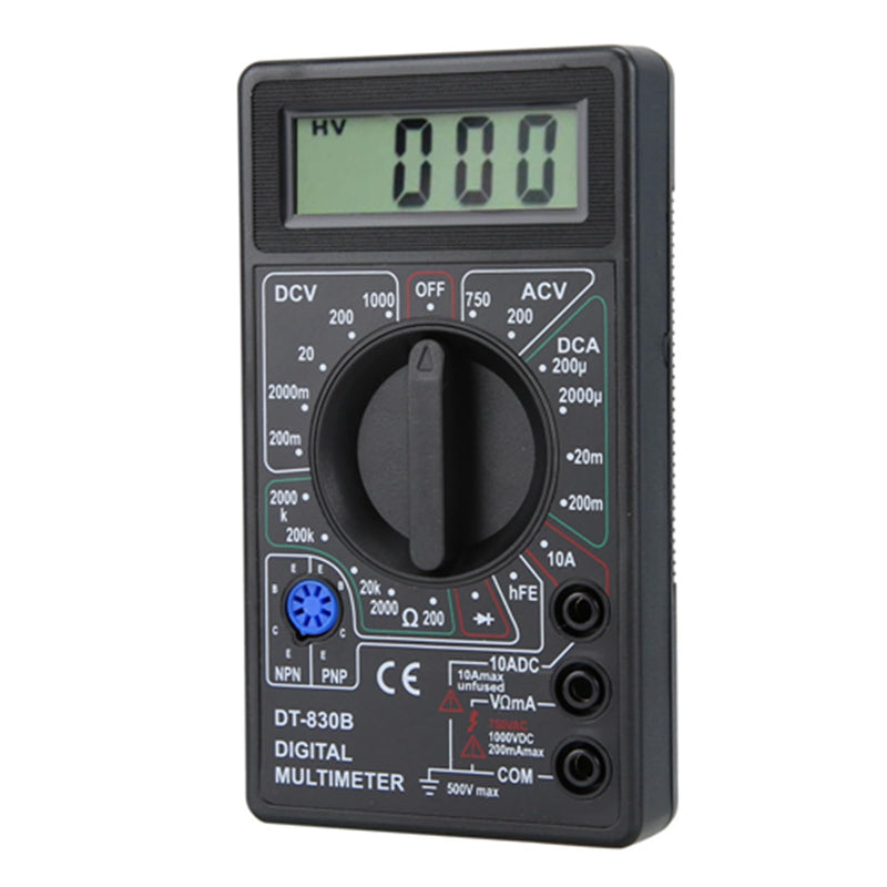 [Australia - AusPower] - Digital Multimeter, Multi Function Meter with Large Screeen Display, Circuit Design, Amp Volt Ohm Tester Voltmeter Ohmmeter Tester for Laboratories Factories (DT-830B Black) DT-830B black 