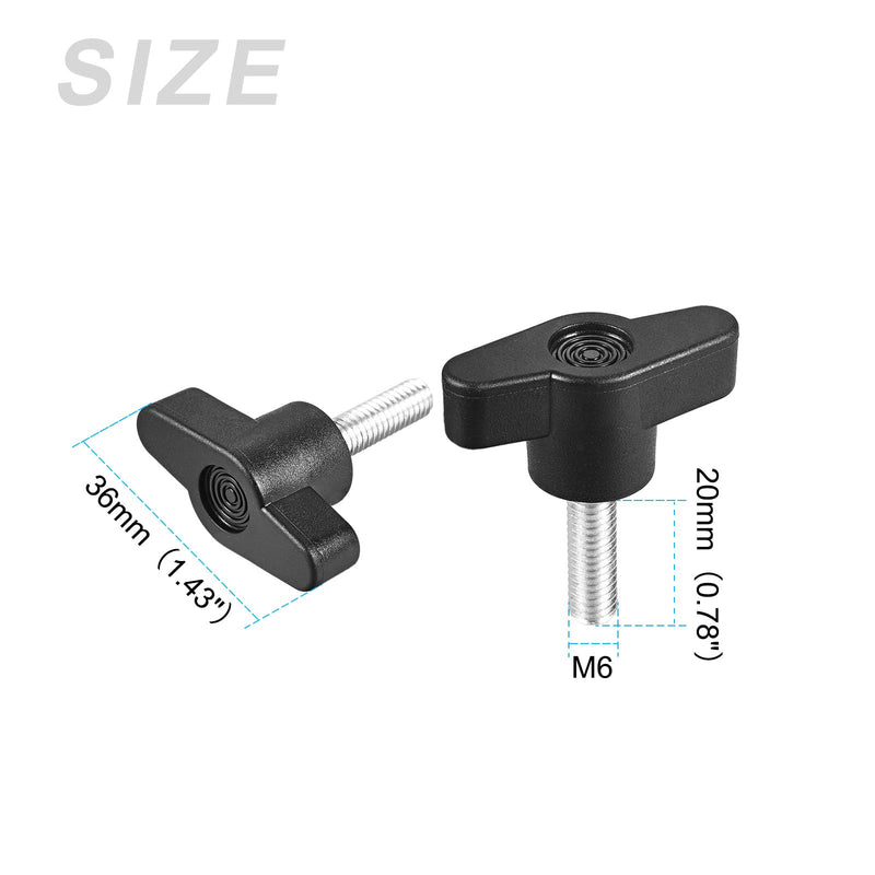 [Australia - AusPower] - Clamping Handle Screw Knobs (M6x20mm) 3Pcs, Metal T-Shape Grip - for Housing Construction, Lathe Machine, Industry Equipment 3 M6x20mm 