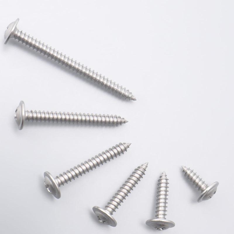 [Australia - AusPower] - 250pcs #8 x 1/2" 410 Stainless Steel Modified Truss Head Wood Screws, Phillips Drive Self Tapping Metal Screws with Screwdriver Bit #8 x 1/2" Self-tapping - Truss 