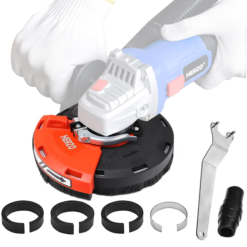 [Australia - AusPower] - HERZO Dust Shroud for Angle Grinder 4/4.5/5 inch Universal Surface Grinding Shroud (125MM) 4.5/5 inch 