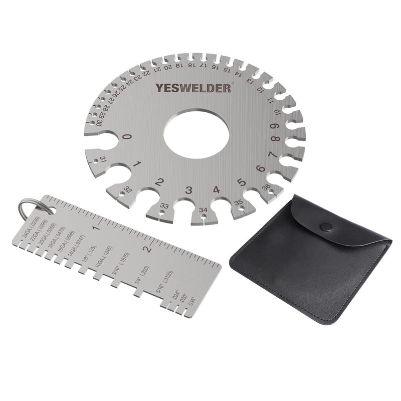 [Australia - AusPower] - YESWELDER LG-03+Hi-Lo Gauges (Round Dual Sided Metal Sheet Guage & Metal Sheet Thickness Gauge 2pk + HI-LO Stainless Steel Welding Gauge Inch&Metric for Measurement of Pipe) 