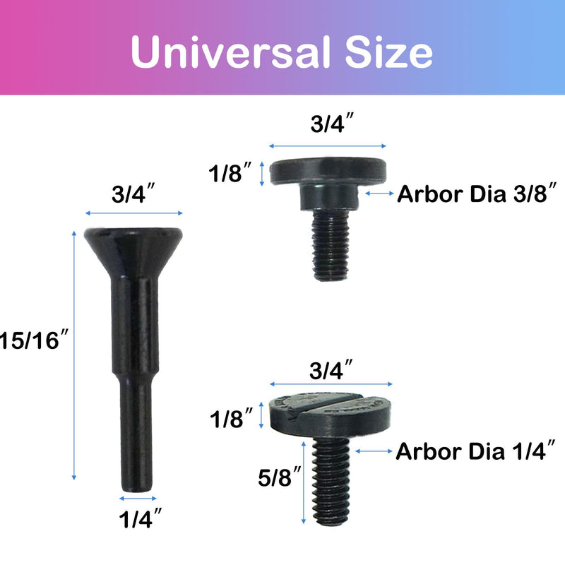 [Australia - AusPower] - Cut-Off Wheel Mounting Mandrel Holder 3/8" & 1/4" Arbor Hole with 1/4" Shaft Stem for Die Grinder Accessories Drill Rotary Tool(3 Pack) 