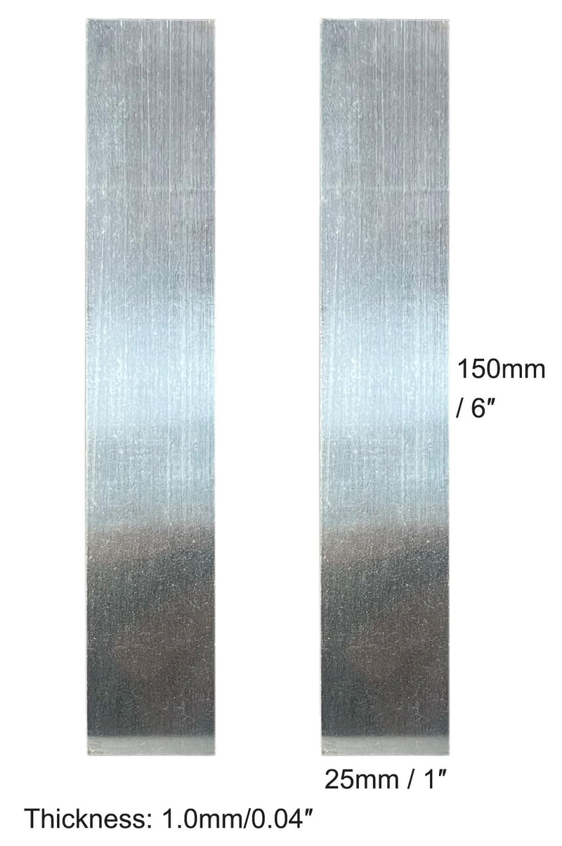[Australia - AusPower] - 2PCS Metal Electrodes Zinc Sheets,0.04' 'x 1'' x 6''/1x125x25mm, Zinc Electrode Strips(99.995% Pure) for Plating and Electroplating 2PCS 