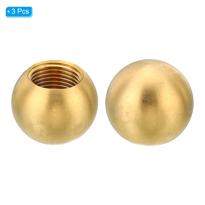 [Australia - AusPower] - PATIKIL M12x1 Thread Lamp Finials Cap Knob, 3 Pack Brass Ball Lamp Decoration Screw Caps for Furniture Lighting Lamps 