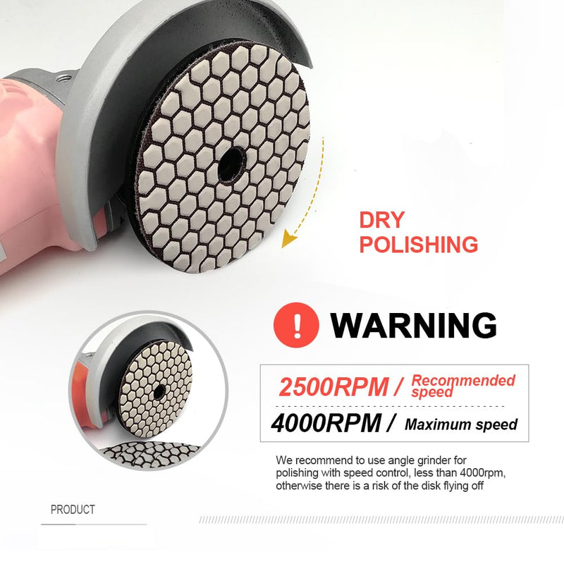 [Australia - AusPower] - SHDIATOOL Dry Diamond Polishing Pads Grain 50 100 mm Concrete Diamond Grinding Discs Marble Granite Stone Polishing Pack of 6 