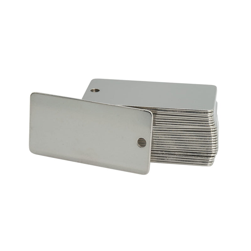 StayMax 50 Pack Engraving Blanks Stamping Blanks Stainless Steel Rectangle Blank Tags 1 Inch x 2 Inch