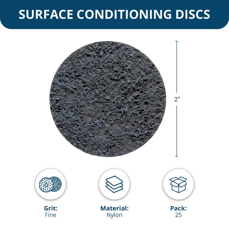 Benchmark Abrasives 2-inch fine quick change nylon sanding disc for drill and die grinder, 25-pack