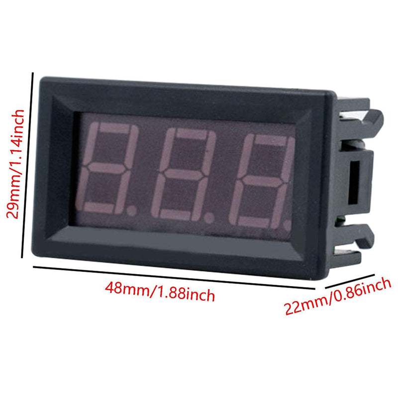 [Australia - AusPower] - 2-Pack Two Wires Mini LED Digital Voltmeter Voltage Meter DC 4.5V to 30V Voltage Panel Meter for 6V 12V Electromobile Motorcycle Car Red 4.5-30V 