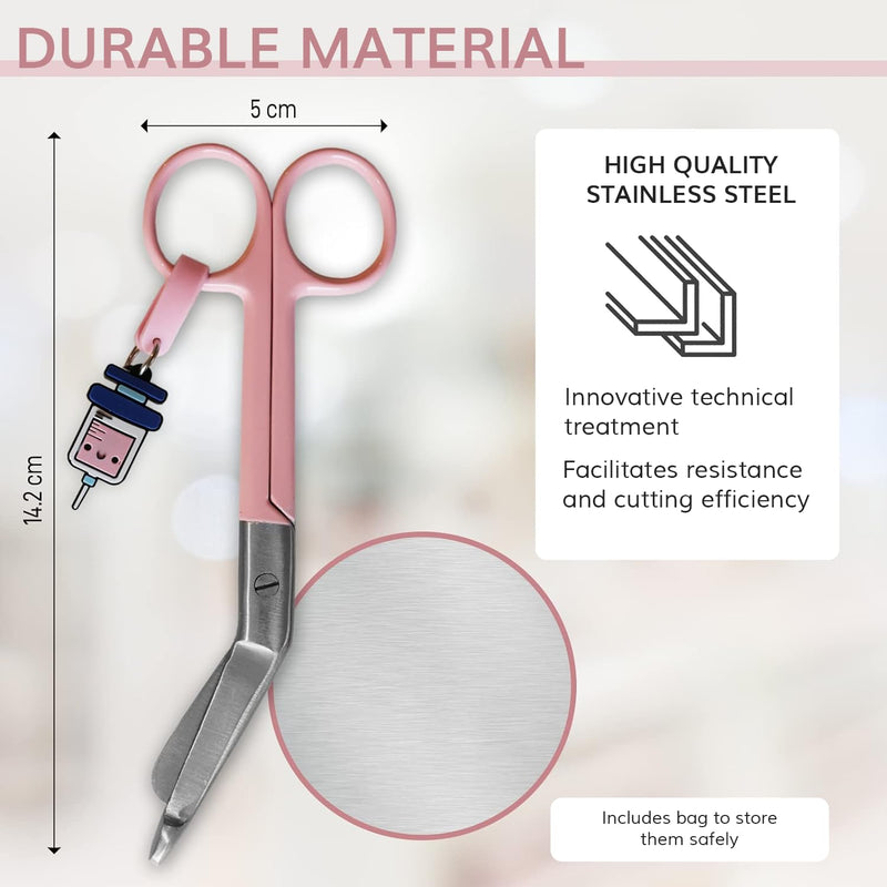 [Australia - AusPower] - medical sciccors - bandage scissors - nursing scissors - bandage scissors for nurses - funny key ring (Pink) Pink 