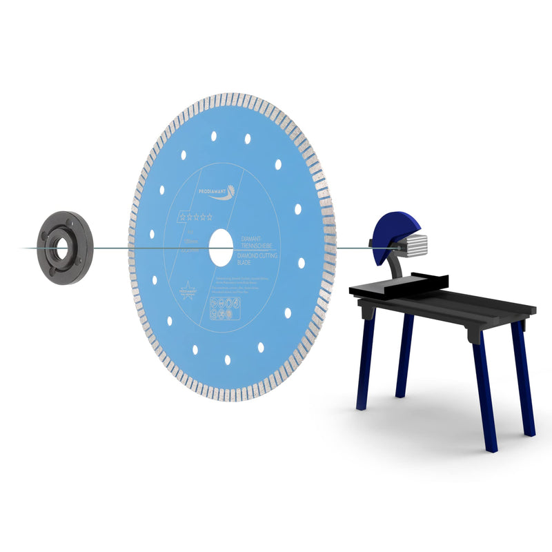 [Australia - AusPower] - PRODIAMANT F33 Professional Diamond Cutting Disc Diameter 180 mm for Natural Stones Granite and Tiles Bore 30 mm with Spacer Ring 25.4 mm Extra Thin Natural Stone Diamond Disc 180mm / 30+25,4mm 