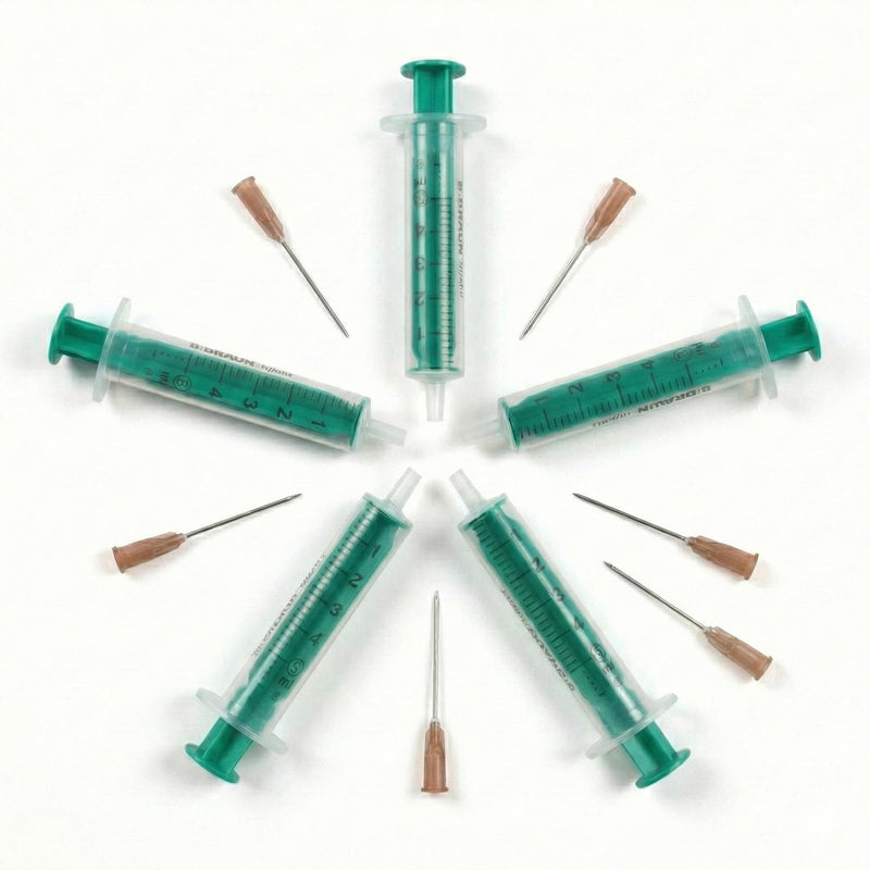 Disposable Syringe Set, 5 x 5 ml Syringes with 6 x Blunt Needles, Sterile Packed, for Ink, Crafts and DIY, with Reusable Storage Bag