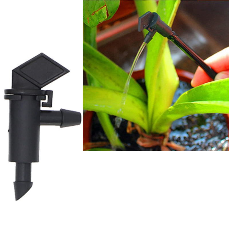 [Australia - AusPower] - 100 Pack 1 GPH Flag Irrigation Dripper Emitter 4L/H Garden Irrigation Drip Emitters Irrigation Emitter Flag Dripper Drip Irrigation Connect 4mm/7mm Hose for Home Garden Trees Herbs (Black) 
