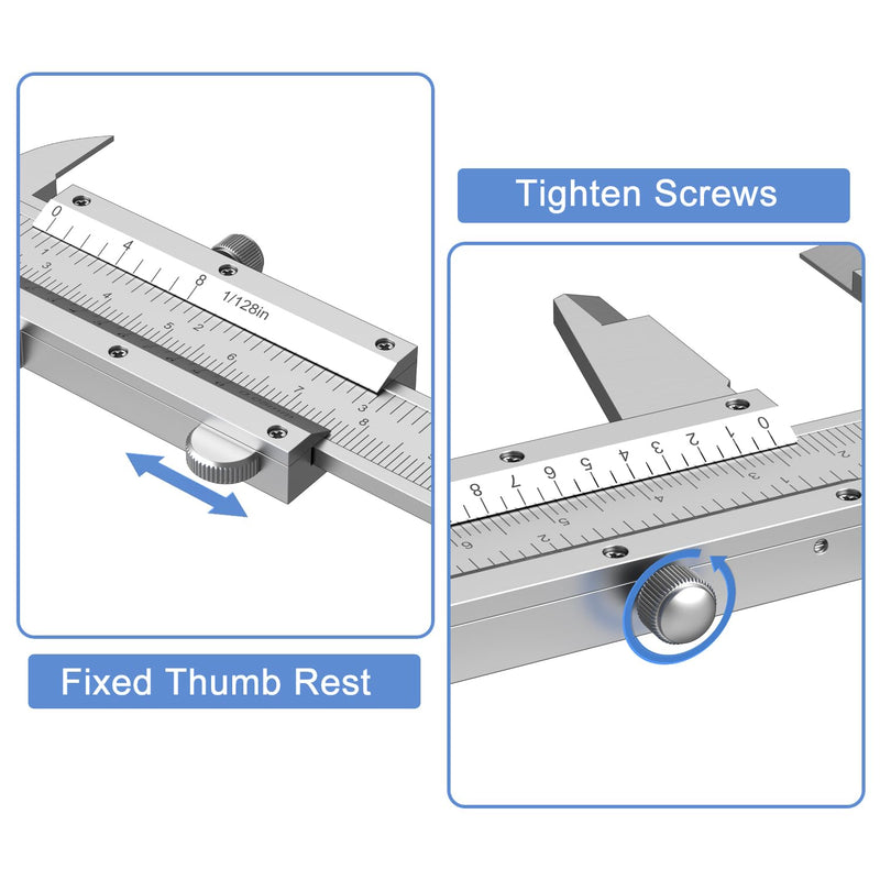 [Australia - AusPower] - HDLNKAK Dial Caliper 0.001” + Vernier Caliper 1/128 inch/0.05mm, High Precision Caliper, Measuring Caliper Tool 
