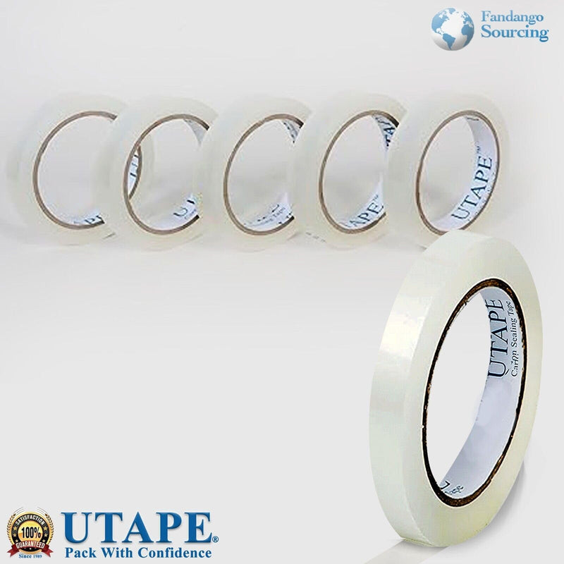 Singles Heavy Duty Clear Tape 1/2 Inch x 75 Yards Long, Packing Shipping Tape Refills Available Packaging Tape for Moving Boxes & Moving Supplies, Clear Office Use Sealing Tape 5 Roll 1/2" x 225'