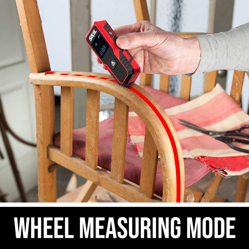 Skil 65ft. Compact Laser Distance Measurer with Wheel Measuring Mode, Backlit LCD Display, Carry Bag and battery Included - ME9821-00 65ft. Laser Measurer