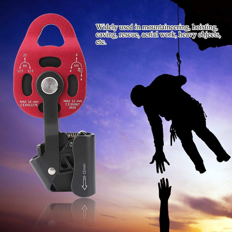 [Australia - AusPower] - Pulley Wheel, Pulley Climbing Single s Wheel, 4KN Aluminium Heavy Duty Single s Rope Pulley Block for 8-12mm Rope Climbing Pulley Lifting Device Pulley 