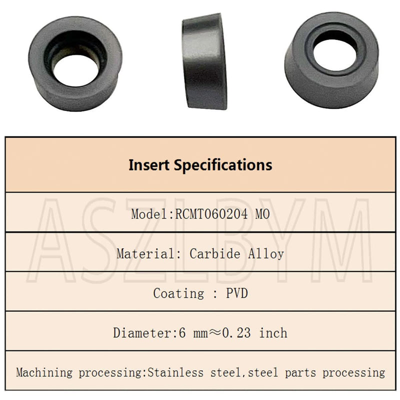 [Australia - AusPower] - 11PCS RCMT060204 MO R3 Round Carbide Inserts Milling Cutter with SRDCN 1212H06 1/2” / 12mm Round Carbide Metal Lathe Tools Indexable Turning Tool Milling Insert Holder Lathe Cutting Tools Srdcn1212h06 + Rcmt060204 